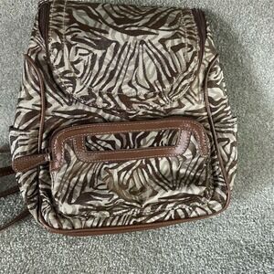 Multic Sac  Women's Zebra Print Convertible Backpack Purse Medium